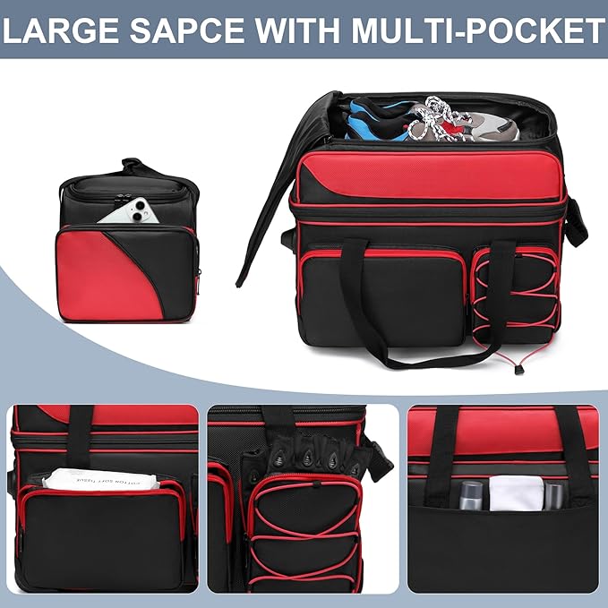 3 Ball Bowling Bag with Wheels, Bowling Bag 3 Ball Roller with Separate Shoe Compartment and Accessory Pocket, 2 Ball Roller Bag Plus Single Ball Tote