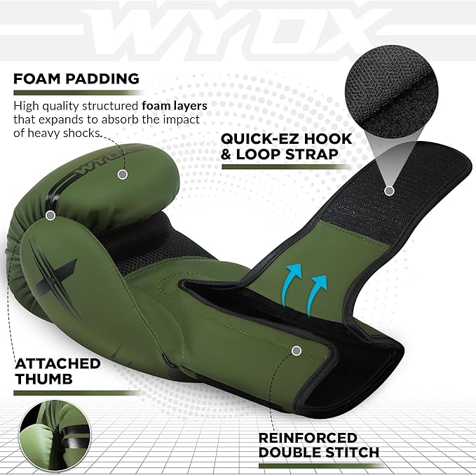 Wyox Boxing Gloves for Men & Women – Professional Training, Sparring & Heavy Bag Gloves for Boxing, Kickboxing, Muay Thai, MMA – Premium Leather, Multi-Layer Shock Absorption, Ventilated Palm