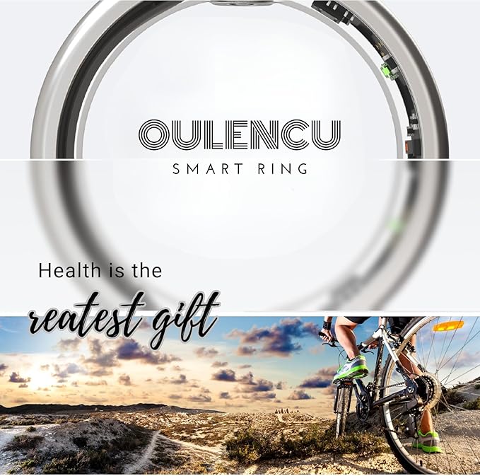 2025 Smart Ring for Women Men, Sleep Tracker Ring, Fitness Smart Ring, Activity Tracker,Sleep Monitor, Stress/Heart Rate/Women's Calories Steps Tracking-No APP Subscription (Black, #7-54.4mm/2.14")