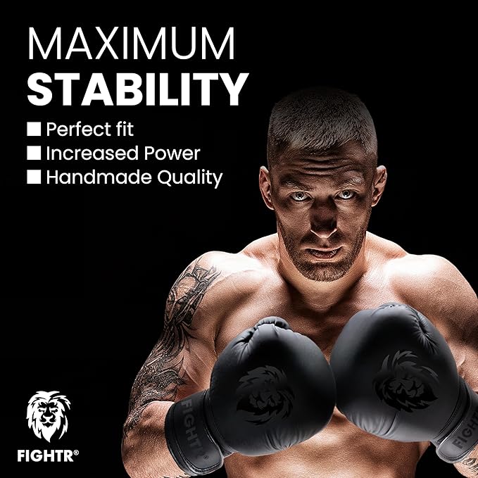 FIGHTR® Boxing Gloves - Maximum Protection & Stability | Boxing Gloves for Boxing, MMA, Muay Thai & Kickboxing | Sizes 8-16 oz