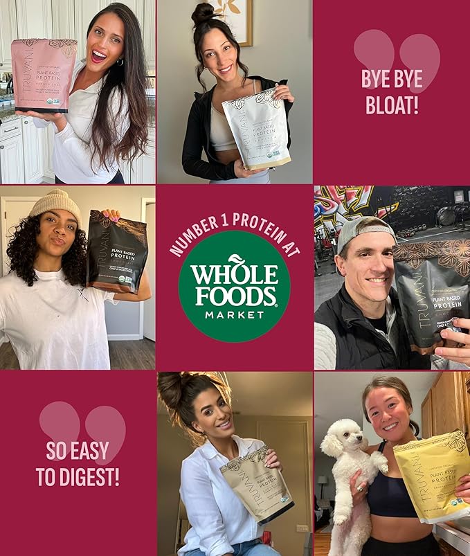 Truvani Vegan Pea Protein Powder | Chocolate Strawberry | 20g Organic Plant Based Protein | 10 Servings | Keto | Gluten & Dairy Free | Low Carb | No Added Sugar