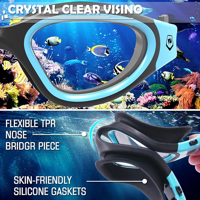 WIN.MAX Polarized Swimming Goggles Swim Pool Goggles Anti Fog Anti UV No Leakage Clear Vision for Men Women Adults Teenagers