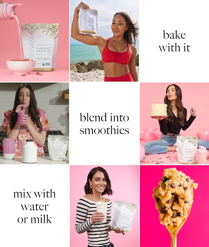 Truvani Vegan Pea Protein Powder | Vanilla | 20g Organic Plant Based Protein | 18 Servings | Keto | Gluten & Dairy Free | Low Carb | No Added Sugar