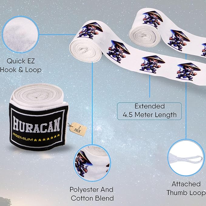 Boxing Hand Wraps, 180 Inches Long, 2-Pack, Perfect for Boxing, MMA, Kickboxing