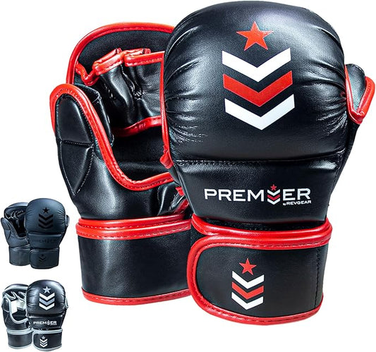 Revgear MMA Gloves Premier 7 Oz, MMA Sparring Gloves, Punching Gloves, Boxing Training Gloves, Heavy Bag Gloves for Men and Women, Strong Padding Protection and Grip