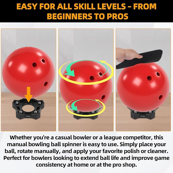TonGass (3-Pack Bowling Rotating Ball Cup, Bowling Cup Display Stand with Bearing Spinner Holder, Spare Balls Holder Spinner for Bowlings Sports Ball Display Stand Suitable for All Balls Types