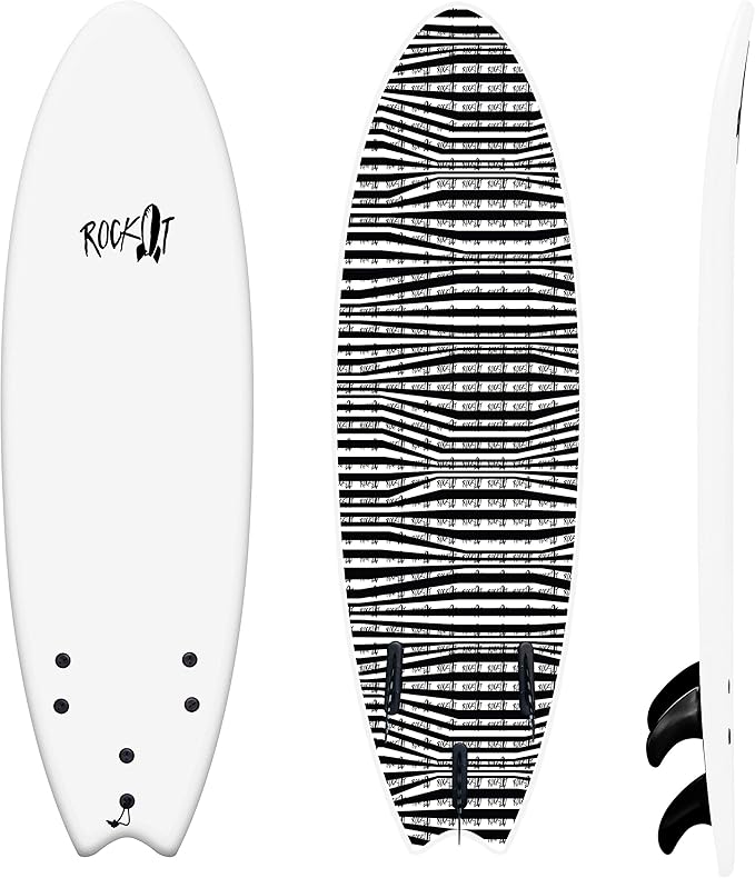 Rock-It 6' Albert Performance Fish Soft Top Surfboard Surf Board, Foam Surfboard, Kids Surfboard, Adult Surfboard, Tabla De Surf, Beginner Surfboard