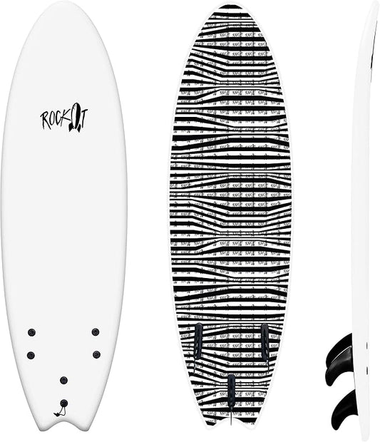 Rock-It 6' Albert Performance Fish Soft Top Surfboard Surf Board, Foam Surfboard, Kids Surfboard, Adult Surfboard, Tabla De Surf, Beginner Surfboard