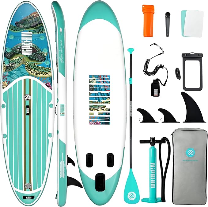 Niphean Inflatable Stand Up Paddle Board with SUP Accessories, Anti-Slip EVA Deck, 10’6’’ Inflatable Paddle Boards for Adults & Youth of All Skill Levels