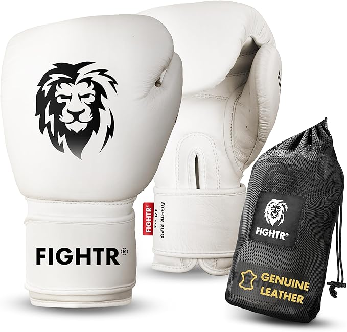 FIGHTR® Pro Boxing Gloves Made of Genuine Leather | Men and Women | for Boxing, MMA, Muay Thai, Kickboxing & Martial Arts 10 12 14 16 oz | incl. Carrying Bag