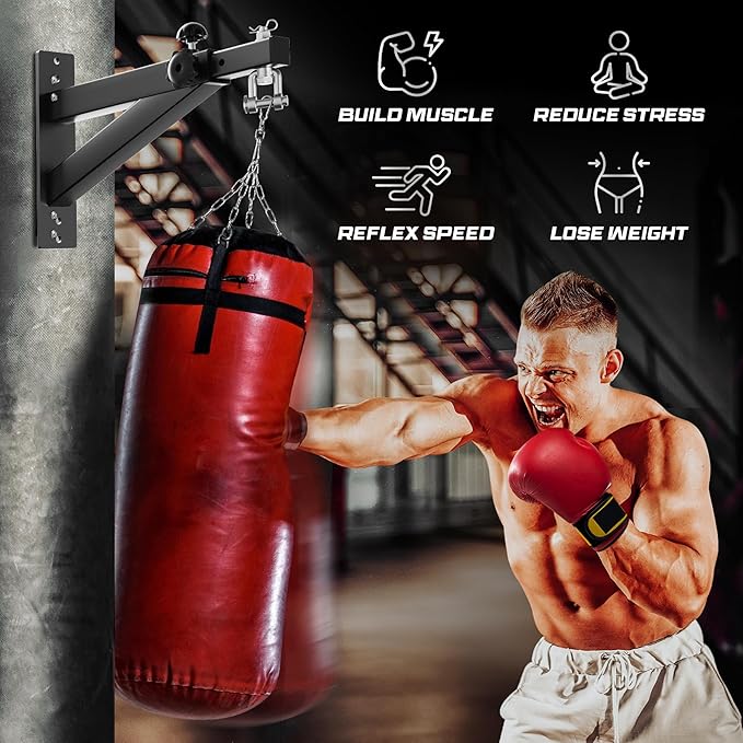 Yes4All Punching Bag Hanger, Stainless Steel Swivel Chain with 4 Snap Hooks for Heavy Bag, Gym Swing, Trapeze, and Hammock