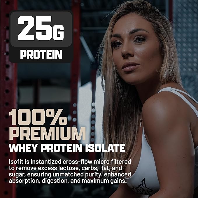 Nutrex Research IsoFit Whey Protein Powder Instantized 100% Whey Protein Isolate (30 Servings (Pack of 1), Vanilla Bean Ice Cream)