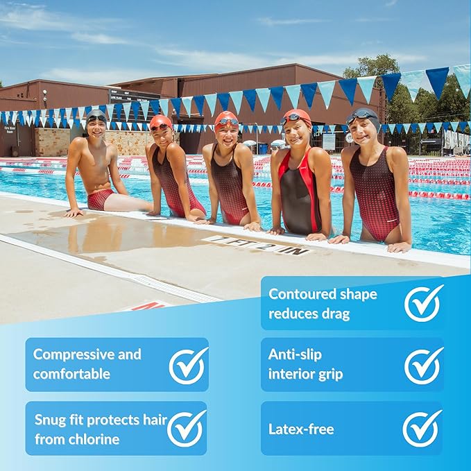 Sporti Silicone Swim Cap for Kids, Unisex Youth Swimming Cap, Protection Bathing Caps for Your Children, Aged 2-10