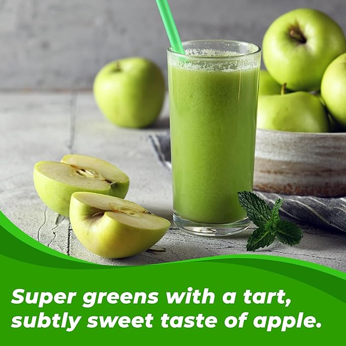 Orgain Supreme Greens Powder with 25 Organic Greens, 50 Superfoods, 1 Billion Probiotics, and Adaptogens, Vegan Greens for Gut Health and Immune Support, 1.5 Servings of Fruit and Veggies, Green Apple