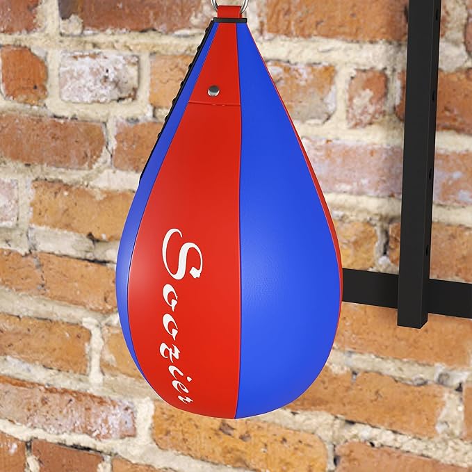 Soozier Wall Mounted Speed Bag Platform with 360-Degree Swivel, Adjustable Punching Bag for Home Fitness