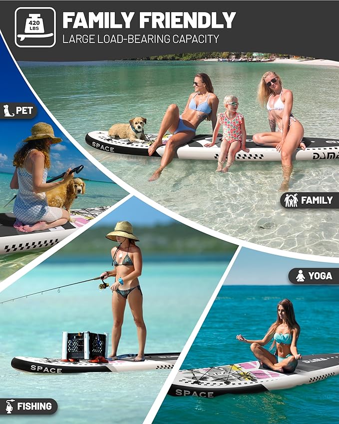 DAMA 11'*34"*6" Inflatable Paddle Board, Paddle Boards for Adults,Sup,Lightweight and Durable, Easy to Inflate, Versatile in Style, Fully Functional, Equipped w/High Grade Accessories.