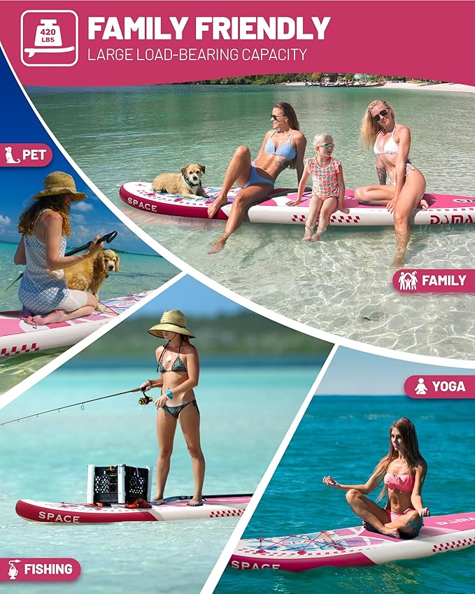 DAMA 11'*34"*6" Inflatable Paddle Board, Paddle Boards for Adults,Sup,Lightweight and Durable, Easy to Inflate, Versatile in Style, Fully Functional, Equipped w/High Grade Accessories.