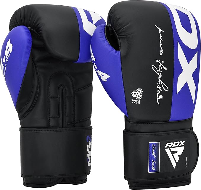 RDX Boxing Gloves, Maya Hide Leather Training Gloves for Muay Thai, Kickboxing, Sparring, Punch Bag, Punching Bag, Kickboxing Gloves, Martial Arts Training, Home Gym, Men, Women, 8 10 12 14 16 oz
