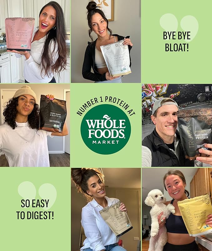 Truvani Vegan Pea Protein Powder | Matcha | 20g Organic Plant Based Protein | 1 Serving | Keto | Gluten & Dairy Free | Low Carb | No Added Sugar