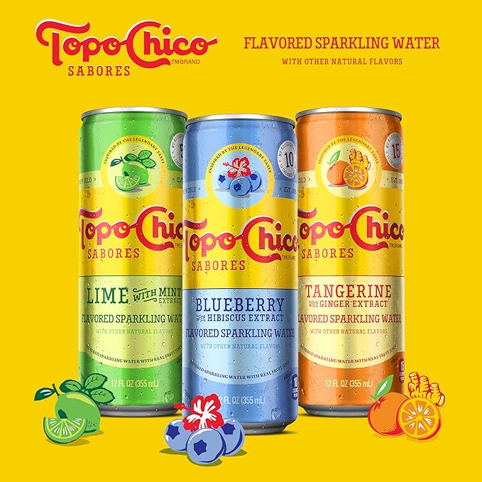 Topo Chico Sabores Blueberry with Hibiscus Extract 12oz 8pk