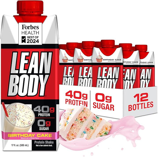 Lean Body Protein Shake - Birthday Cake (12 Drinks, 17 Fl. Oz. Each)
