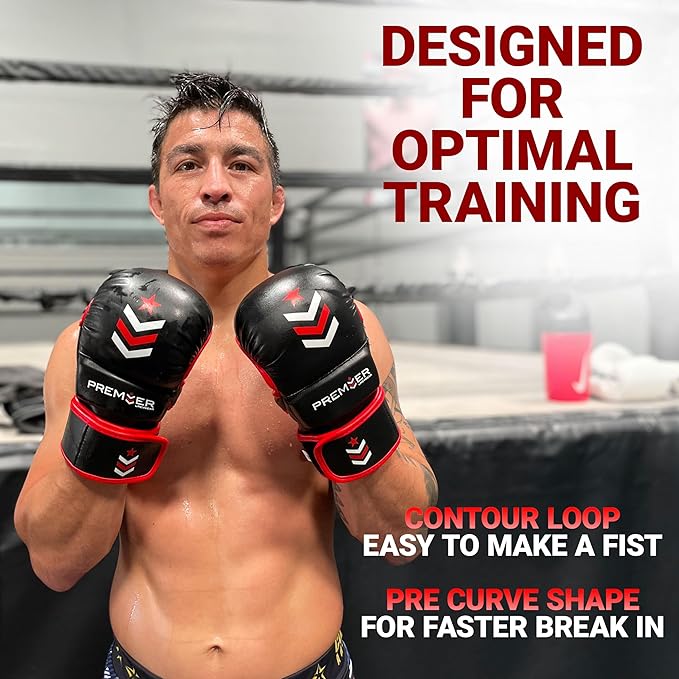Revgear MMA Gloves Premier 7 Oz, MMA Sparring Gloves, Punching Gloves, Boxing Training Gloves, Heavy Bag Gloves for Men and Women, Strong Padding Protection and Grip