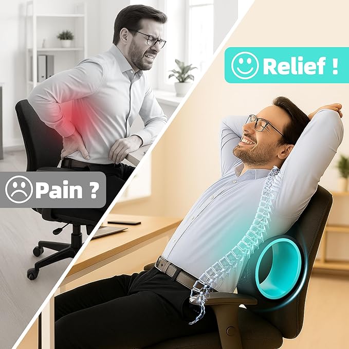 Back Roller Wheel Set of 3 with 2 Yoga Blocks – Foam Back Stretcher for Pain Relief, Spine Cradle Deep Tissue Massage Roller for Stretching & Physical Therapy