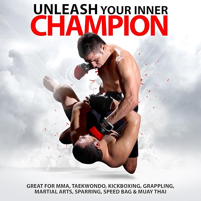 DXM SPORTS MMA Gloves for Men & Women, Martial Arts Bag Gloves, Kickboxing Gloves with Open Palms, Boxing Gloves for Punching Bag, Sparring, Muay Thai, MMA