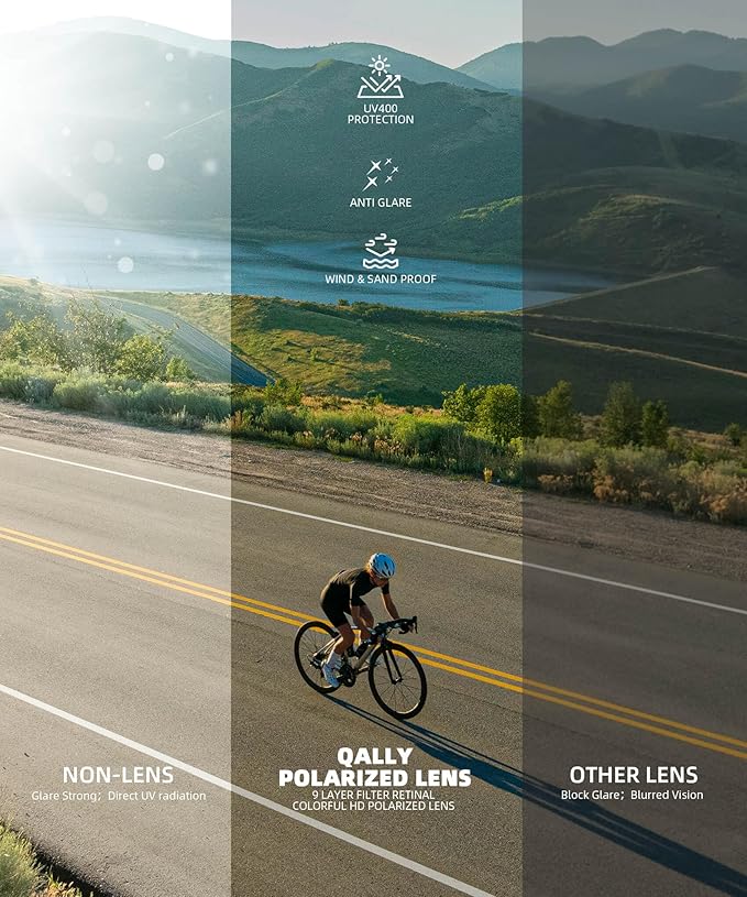 Polarized-Sunglasses-Men Sports Mens-Sunglasses: Sun-Glasses with UV400 Protection for Driving Golf Fishing Running