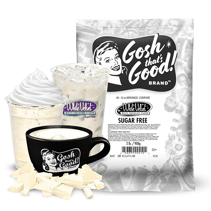 Gosh That’s Good! Sugar-Free White Velvet Chocolate Flavor – 2 lb – Low-Calorie, Lactose-Free