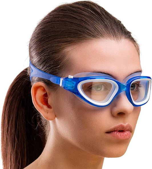 AqtivAqua Swimming Goggles, DX Wide View Swim Goggles for Adult Men Women, Anti Fog No Leaking