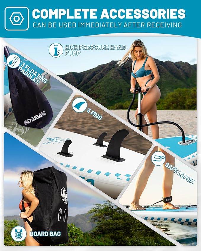 DAMA 11'*34"*6" Inflatable Paddle Board, Paddle Boards for Adults,Sup,Lightweight and Durable, Easy to Inflate, Versatile in Style, Fully Functional, Equipped w/High Grade Accessories.