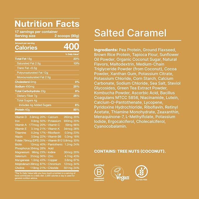 Huel Black Edition | Salted Caramel 40g Vegan Protein Powder | Nutritionally Complete Meal | 27 Vitamins and Minerals, Gluten Free | 17 Servings | Scoop not included to reduce plastic