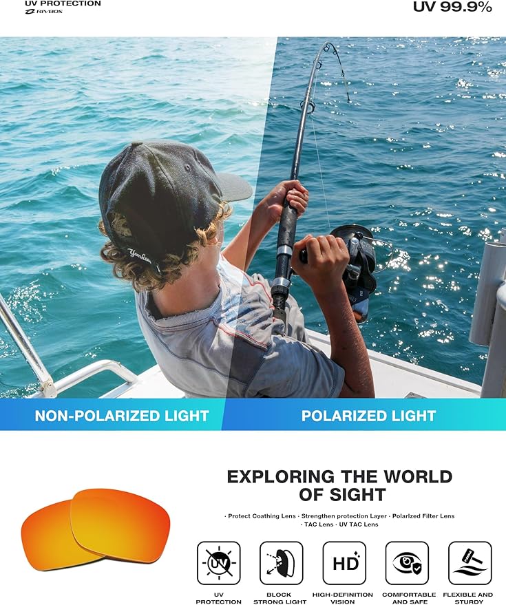 RIVBOS Sunglasses for Men Women Polarized UV Protection Sports Fishing Driving Shades Cycling RB833