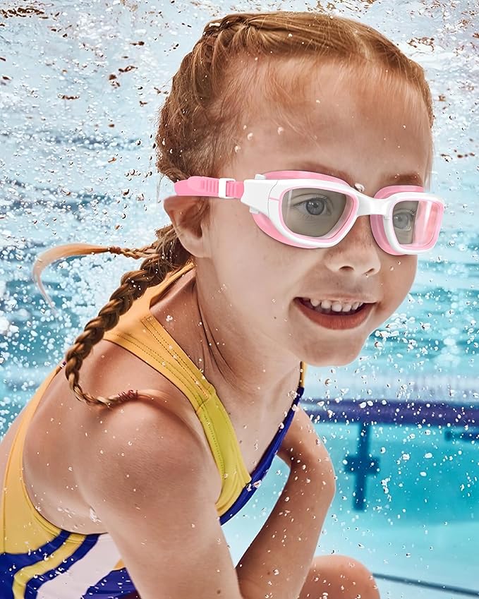 Kids Swim Goggles,Swimming Goggles for Kids 6-14, Anti-Fog UV Protection Pool Glasses for Boys Girls