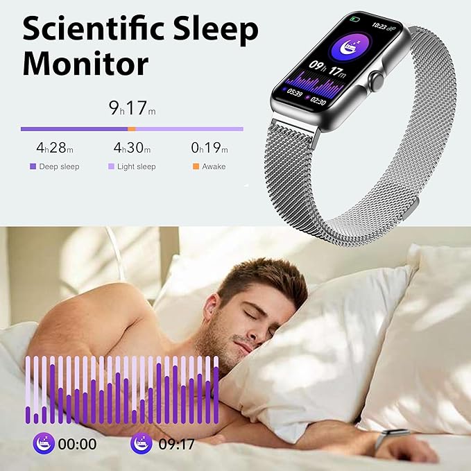 Fitness Tracker with 24/7 Continuous Heart Rate, Blood Oxygen Monitor, Smart Watch with Sleep Monitor, IP68 Waterproof Activity Tracker Step Counter for Women Men