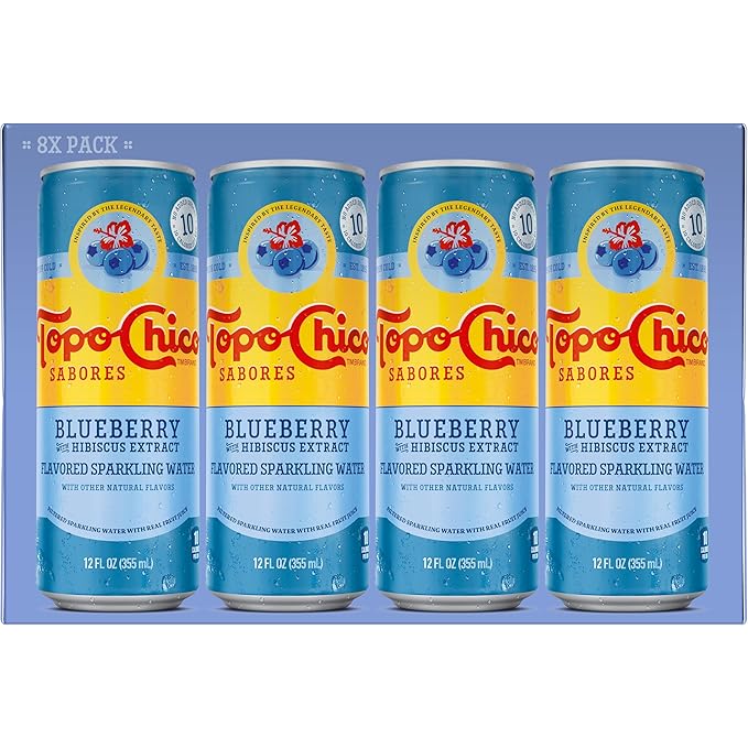 Topo Chico Sabores Blueberry with Hibiscus Extract 12oz 8pk