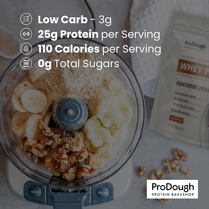ProDough Gourmet Whey Isolate Hydrolized Protein Powder for Shake Mix- Easy Digest Enzyme Blend, 25g Protein per Serving, Natural Ingredients, Gluten Free, Keto Friendly (Orange Cream)
