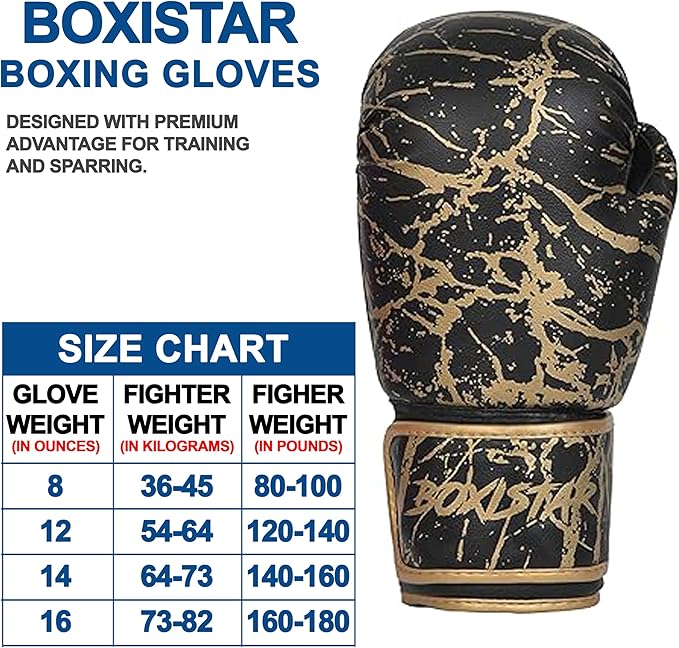 Boxistar Boxing Gloves - Men's & Women's, 8 oz to 16 oz with Optimal Padding