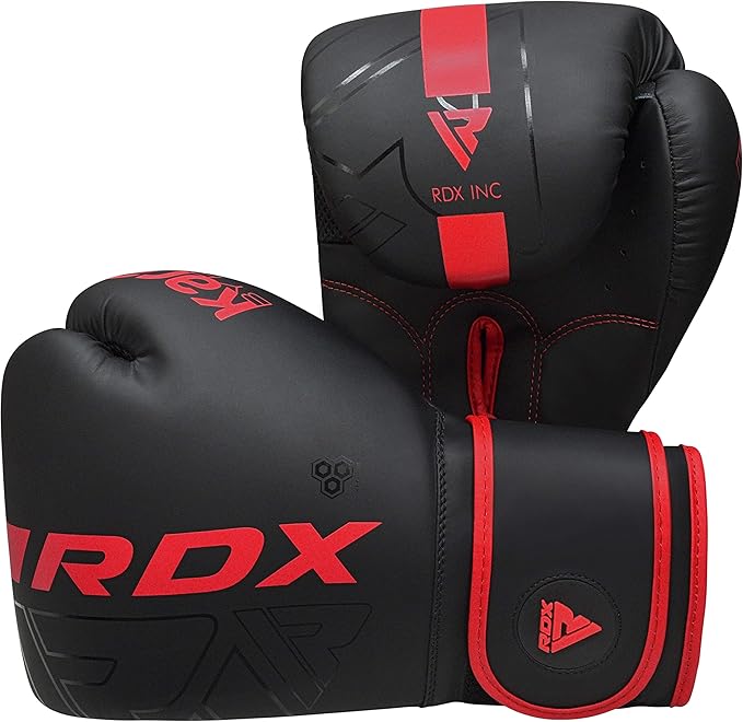 RDX Boxing Gloves, Pro Training Sparring, Maya Hide Leather, Muay Thai MMA Kickboxing, Men Women Adult, Heavy Punching Bag Focus Mitts Pads Workout, Ventilated Palm, Multi Layered, 8 10 12 14 16 18 Oz