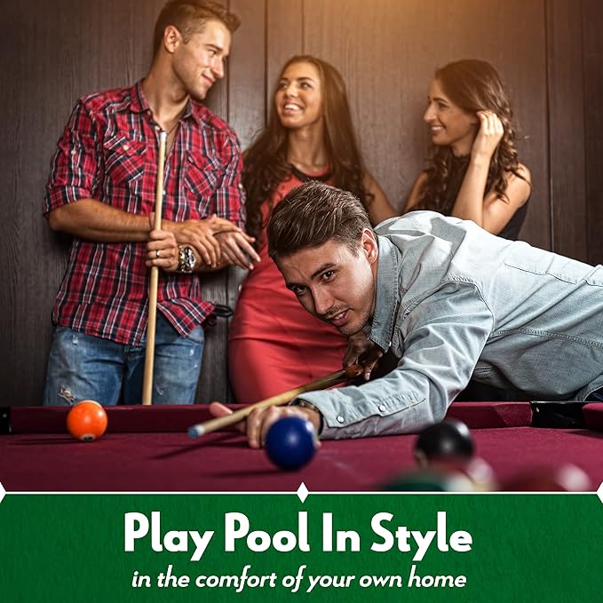 Iszy Billiards Pool Cue Rack - Billiard Pool Stick and Ball Holder Only - 100% Wood Wall Mount Holds 6 Cues and 16 Balls - Pool Table Accessories, Mahogany