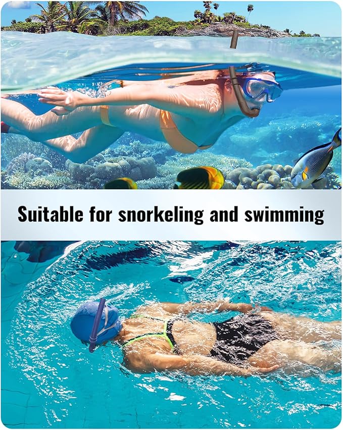 W WSTOO Adults Diving Snorkel Breathing Tube Silicone Flexible Foldable Snorkel Anti-Drop for Freediving Swim Training,Diving and Scuba Diving,Easy to Carry for Travel