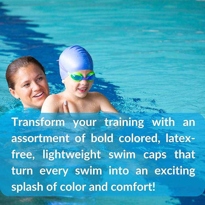 Sporti Silicone Swim Cap for Kids, Unisex Youth Swimming Cap, Protection Bathing Caps for Your Children, Aged 2-10