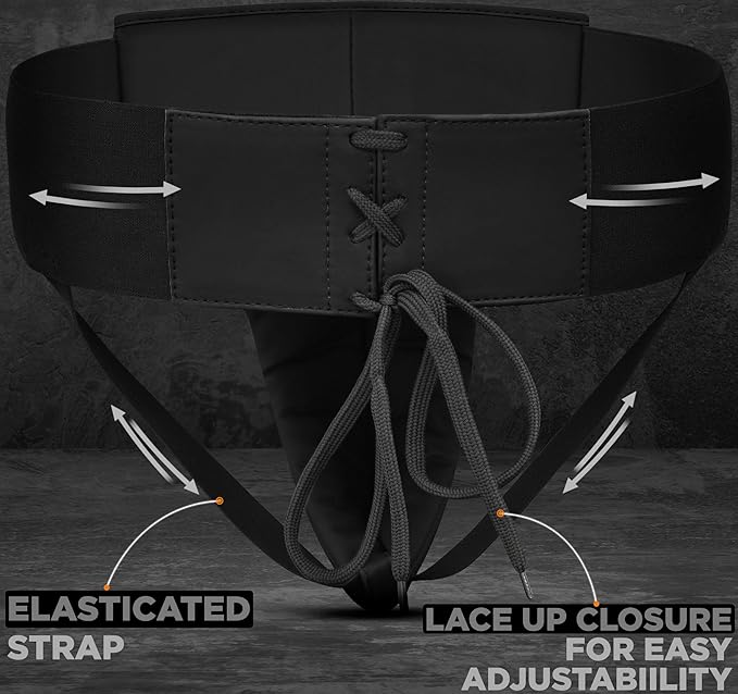 RDX Groin Protector for Boxing, Muay Thai, Kickboxing and MMA Fighting, Maya Hide Leather Abdo Gear for Martial Arts Training, Men Jockstrap Abdominal Protector for Sparring, Taekwondo and Grappling