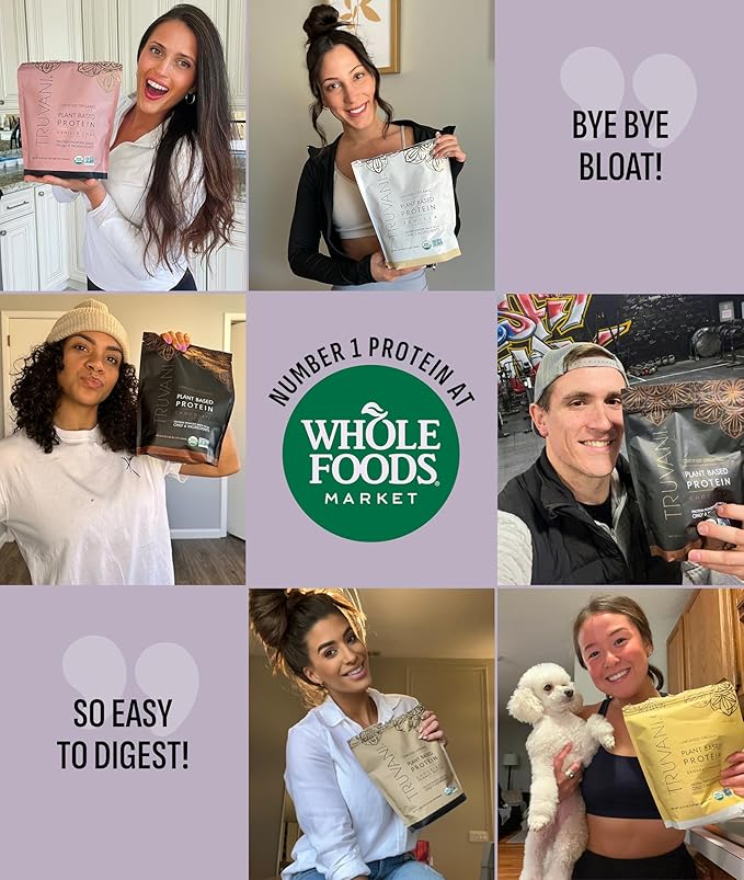 Truvani Vegan Pea Protein Powder | Unflavored | 20g Organic Plant Based Protein | 1 Serving | Keto | Gluten & Dairy Free | Low Carb | No Added Sugar