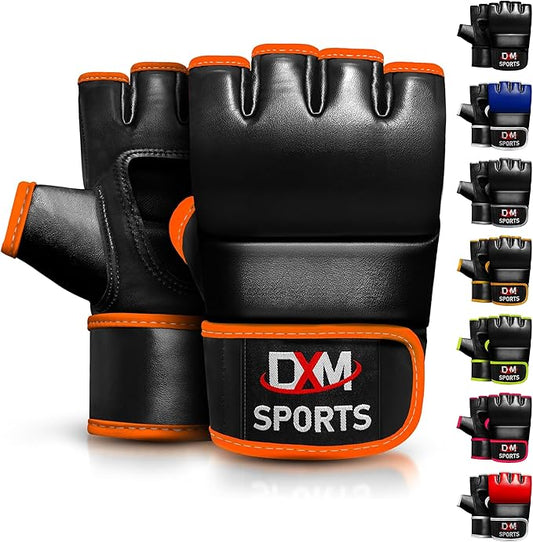 DXM SPORTS MMA Gloves for Men & Women, Martial Arts Bag Gloves, Kickboxing Gloves with Open Palms, Boxing Gloves for Punching Bag, Sparring, Muay Thai, MMA