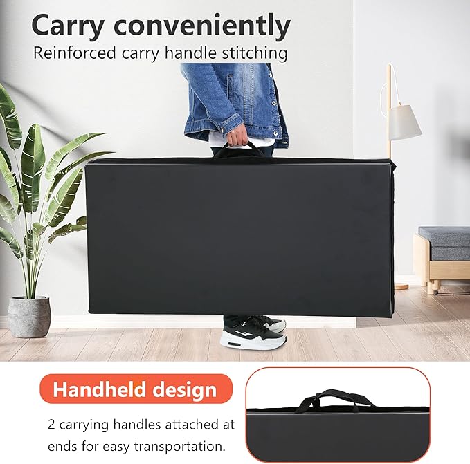Gymnastics Tumbling Mats Portable Gymnastics Mat Foldable Tumbling Mat 2'x6'/4'x8' PU Leather Exercise Mat Yoga Mat with Carrying Handles for home Workout outdoor Yoga Gymnastics