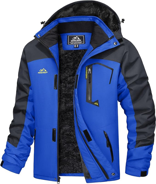 MAGCOMSEN Men's Winter Coats Water Resistant Ski Snow Jacket Warm Fleece Jacket Parka Raincoats With Multi-Pockets