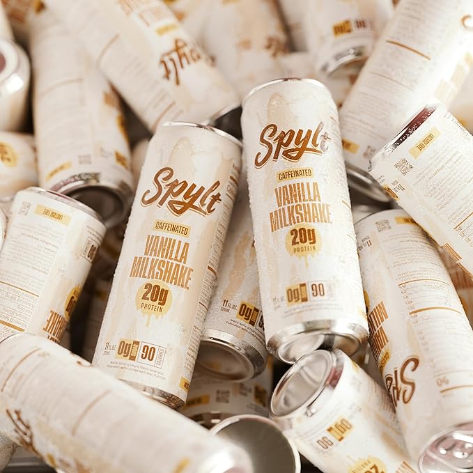 High Protein Vanilla Milkshake with 60mg Caffeine & 20g Protein - 90 Calories, Ready to Drink, Sugar Free, Lactose Free Milk, Perfect for Workout Recovery & Afternoon Pick Me Up - 12 Count