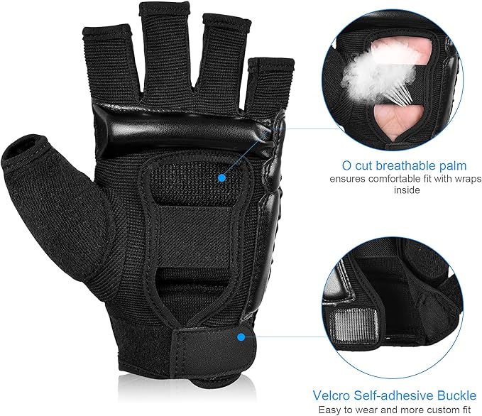 Xinluying Punch Bag Taekwondo Karate Gloves for Sparring Martial Arts Boxing Training Fingerless Women Kids